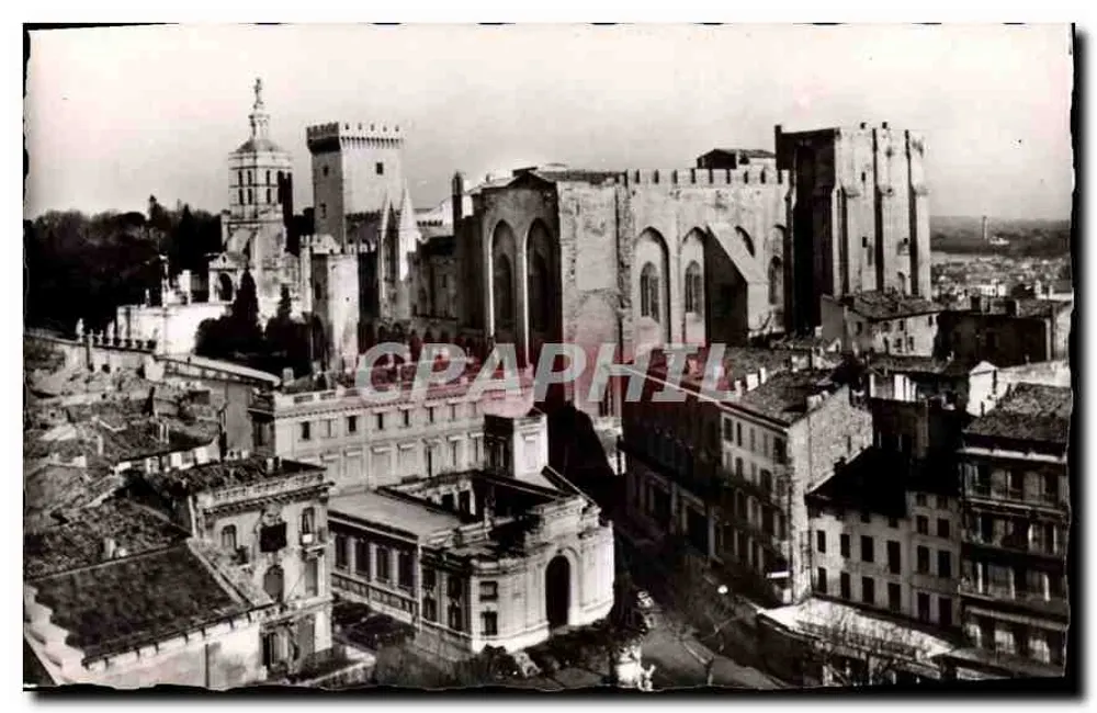Avignon — Allgemeiner Blick auf das Palais des Papes (14. Jahrhundert) — Edit. ROUX et LACOMBE, rue G.-Puy - Vorderseite