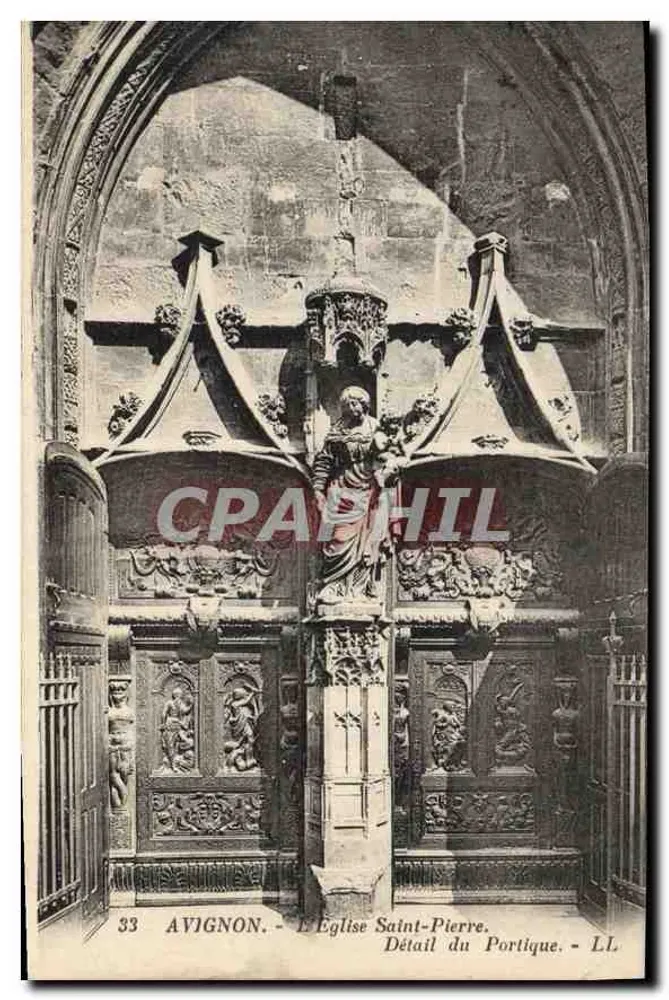 Avignon - Die Kirche Saint-Pierre. Detail des Portikus - LL. n°33 - Vorderseite