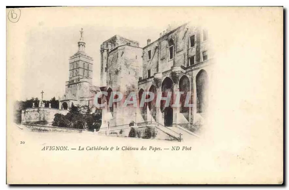 Avignon — Ansicht der Kathedrale & des Papstschlosses — ND Phot - Vorderseite