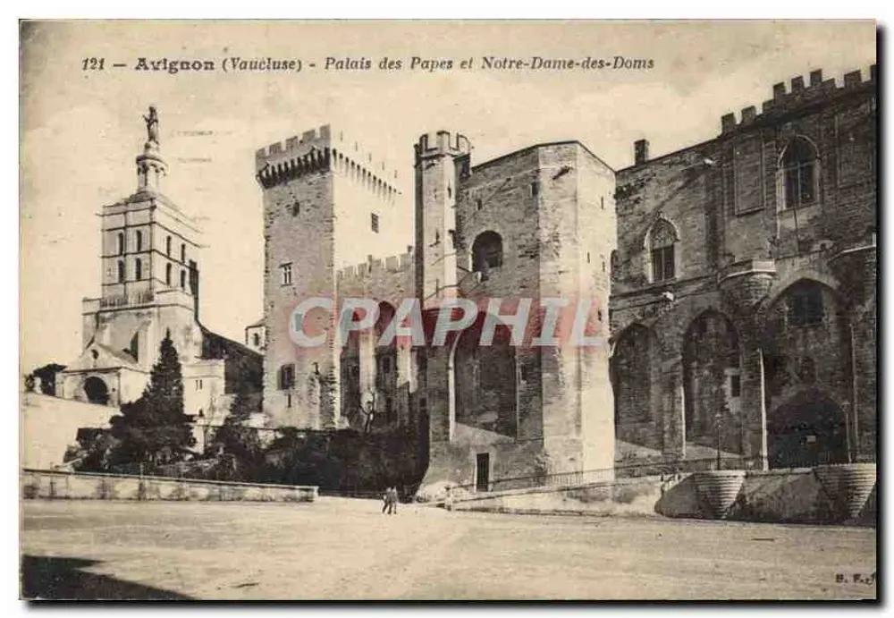 Avignon (Vaucluse) - Palast der Päpste und Notre-Dame-des-Doms — B. F. Verlag, n° 121 - Vorderseite