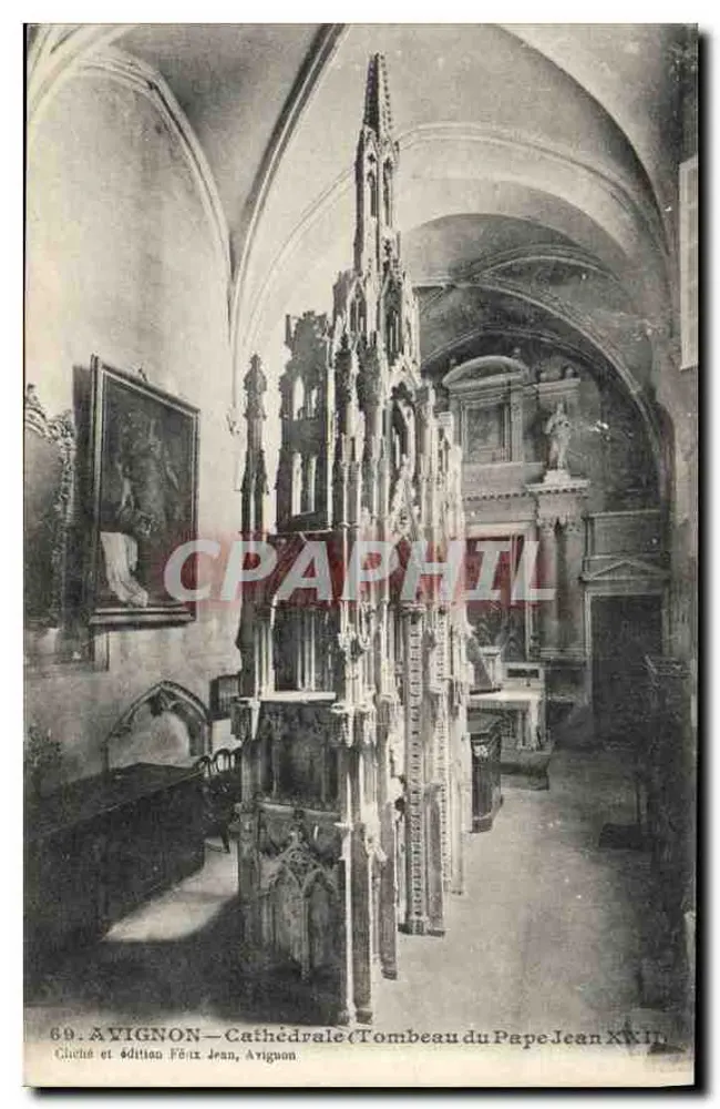 Ayignon — Catedral, Túmulo do Papa João XXII — Chète e Edição Félix Jean, Ayignon - Frente