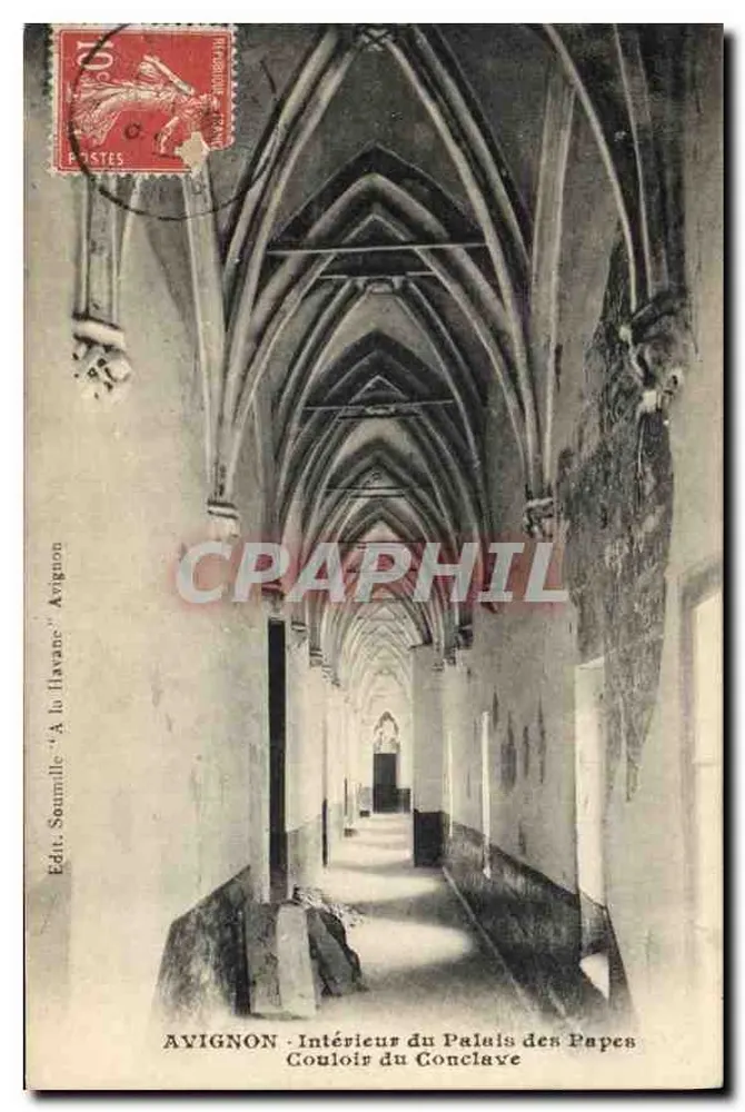 AVIGNON - Innenraum des Palais des Papes - Gang des Konklavens — Edit. Soumille 'À la flovance' Avignon - Vorderseite