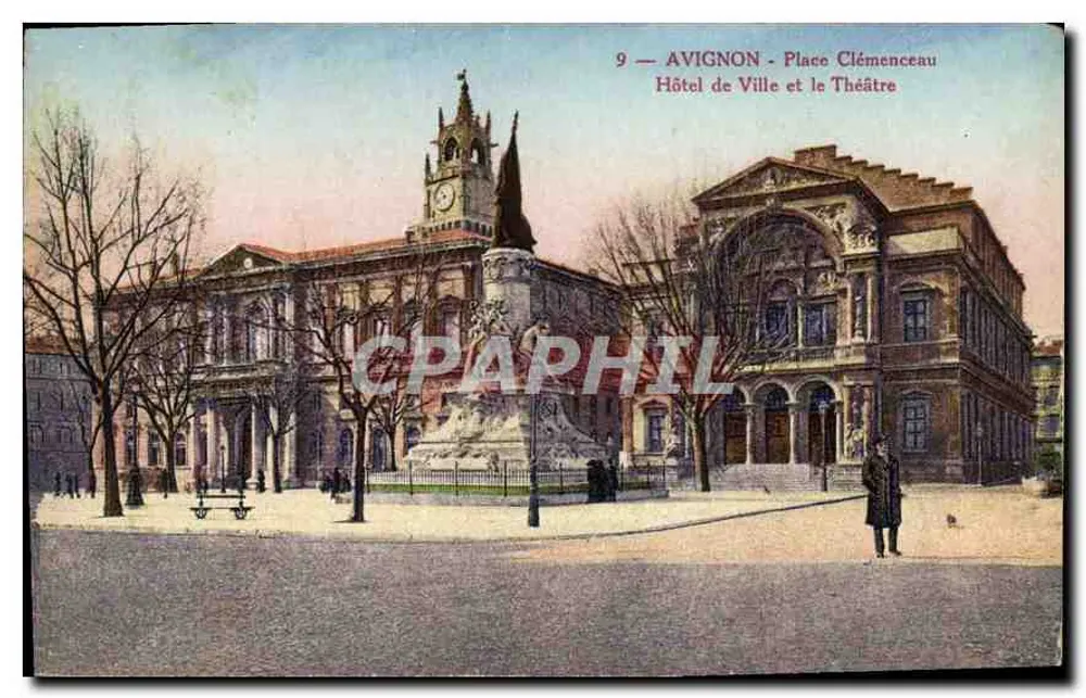 Avignon - Place Clémenceau - Rathaus und Theater - Vorderseite