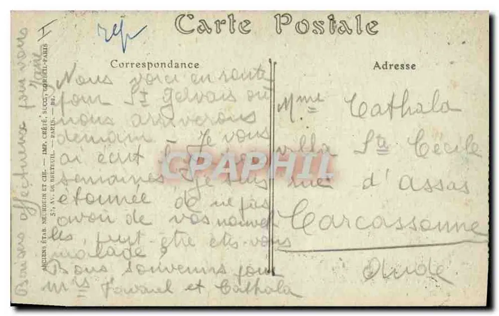 Avignon — El Ródano y el Palacio de los Papas — editor Anciens Étab. Neutrin et Cie, n° 162 - Reverso