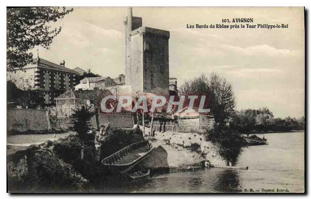 Avignon — Die Ufer des Rhônes nahe der Turm von Philipp dem Schönen — Reprod. Inters. - Vorderseite