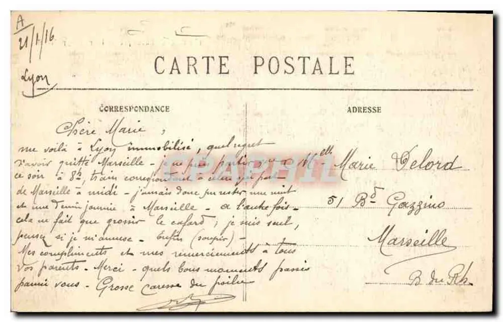 Avignon — Die Ufer des Rhônes nahe der Turm von Philipp dem Schönen — Reprod. Inters. - Rückseite