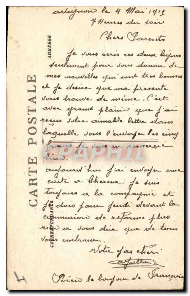 Avignon - O Ponte Saint-Bénézet — editor desconhecido, n° 41 - Verso
