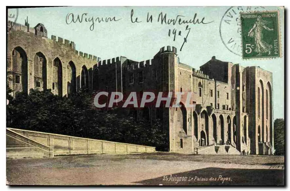 Avignon — O Palácio dos Papas — editor Avignon, n° 25 - Frente