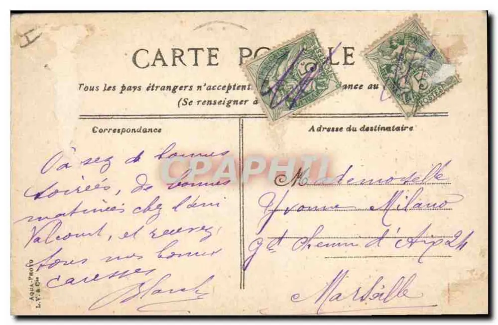 Avignon — Vue générale et le Rhône — Éditeur : L. V. & Cie, n° 20 - Verso