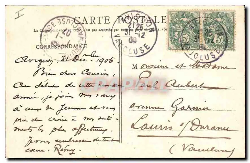 Avignon — Ufer des Rhône und Schattiger Weg nahe der Brücke — Edit. E. Bois Nr. 3020 - Rückseite