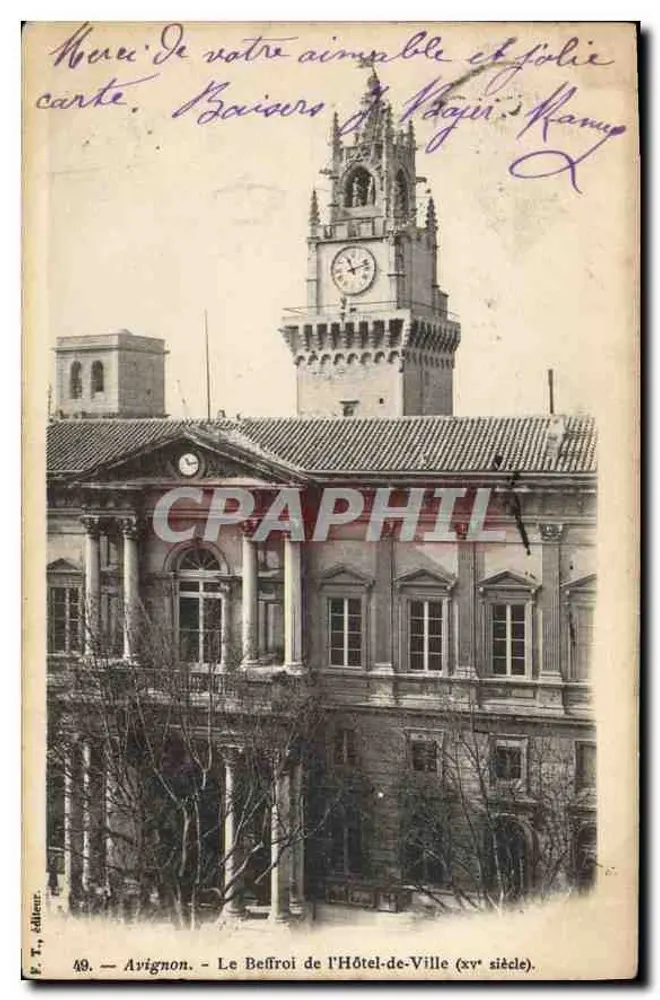 Avignon — Der Beffroi des Rathauses (15. Jahrhundert) — F. T., Verlag, Nr. 49 - Vorderseite