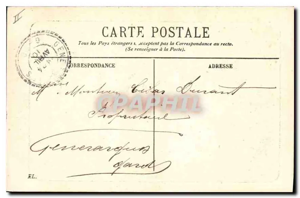 Marseille — O Prado, vista do Rond-Point — editor não visível, número de série 11 - Verso