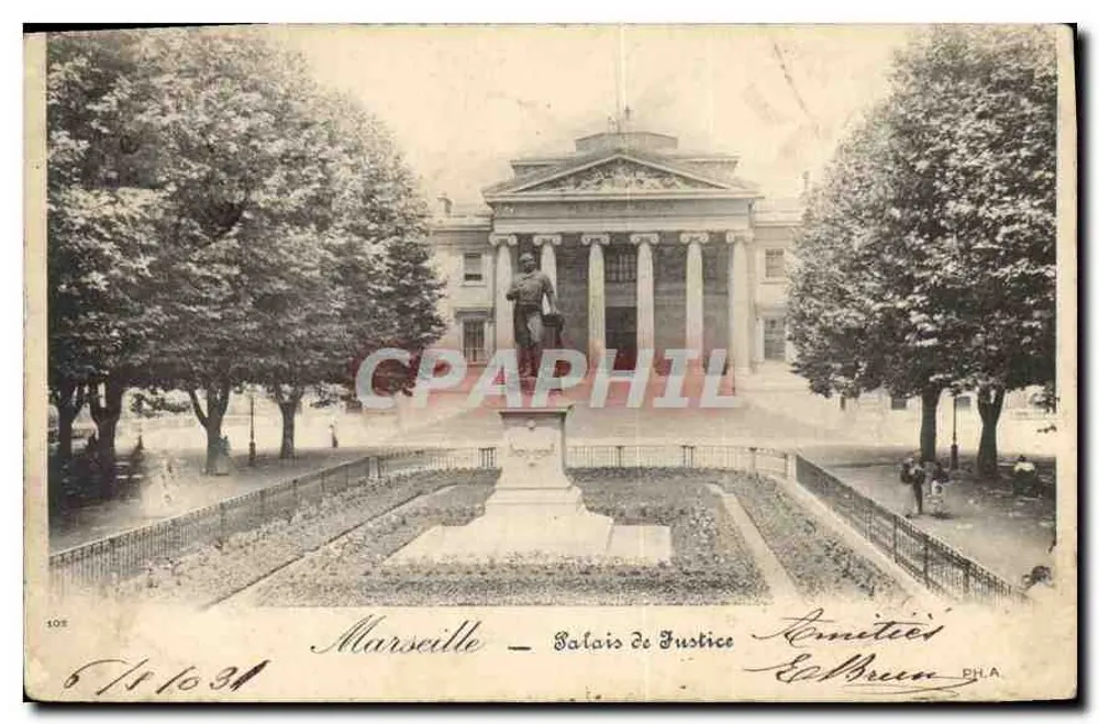 Marselha — Palácio de Justiça — Editor Émile Brun, n° 102 - Frente