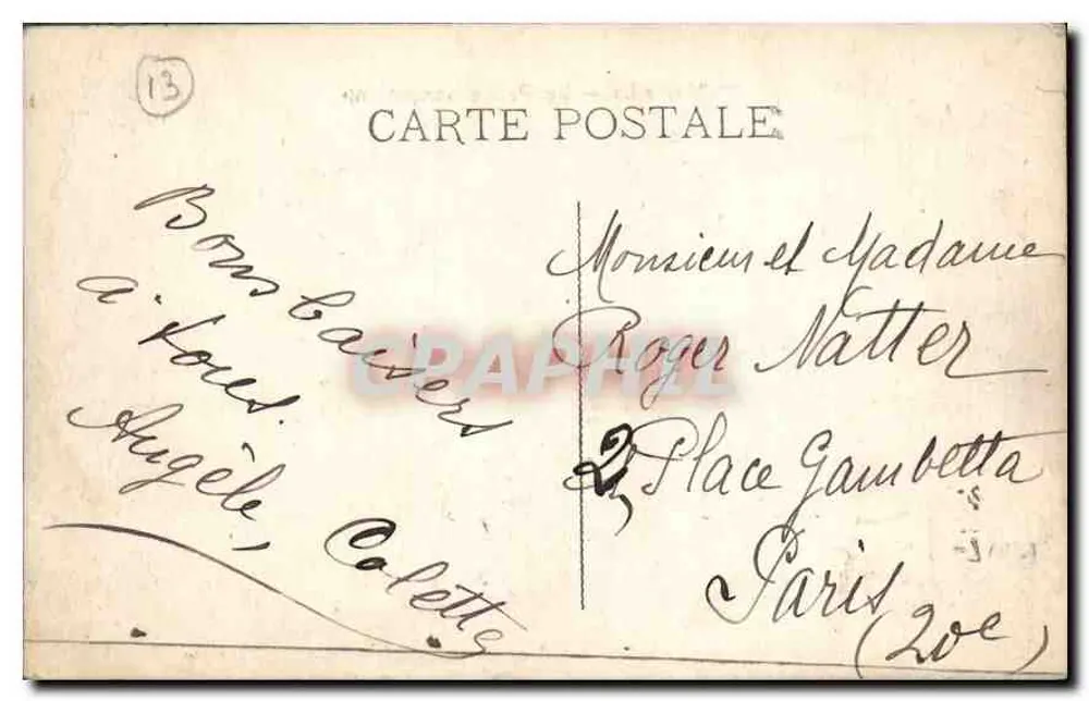 Marseille — O Palácio Longchamp — Editor não identificado - Verso