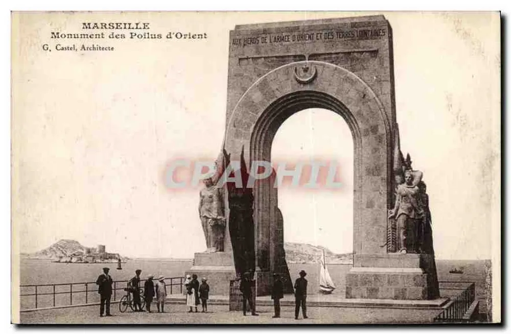 Marseille — Monument van de Poilus van Oosten — G. Castel, Architect - Voorkant