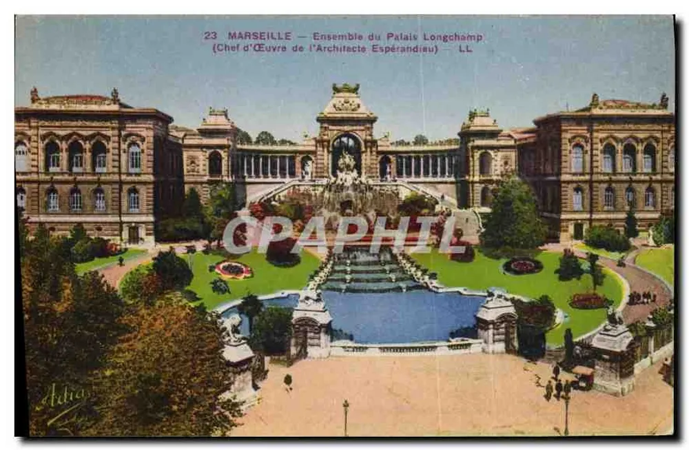 Marseille — Ensemble des Palais Longchamp (Meisterwerk des Architekten Espérandieu) — Adria - Vorderseite