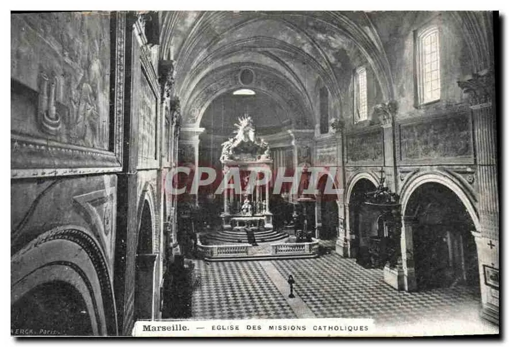 Marseille — Igreja das Missões Católicas — Editor Perck, Paris - Frente