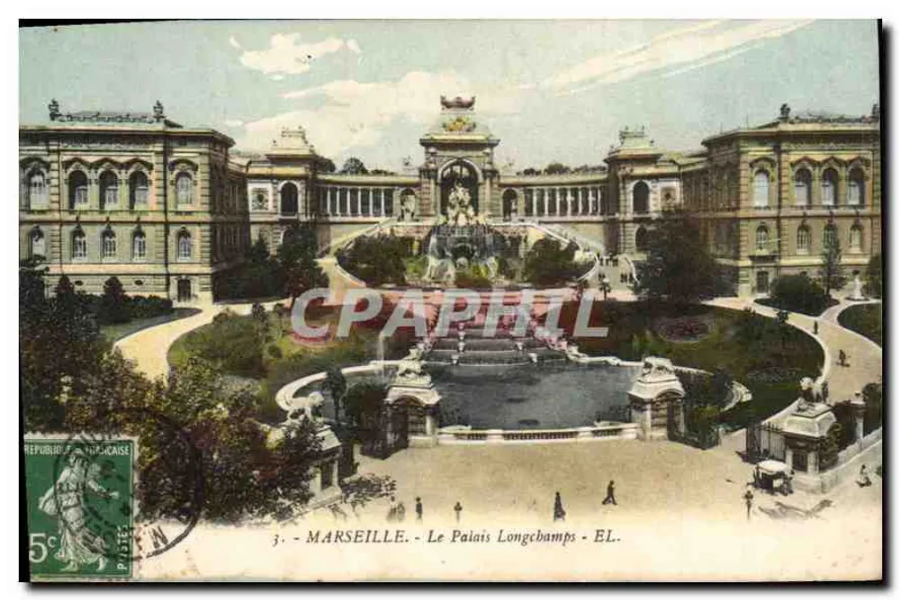 Marselha - O Palácio Longchamps - EL. - Frente