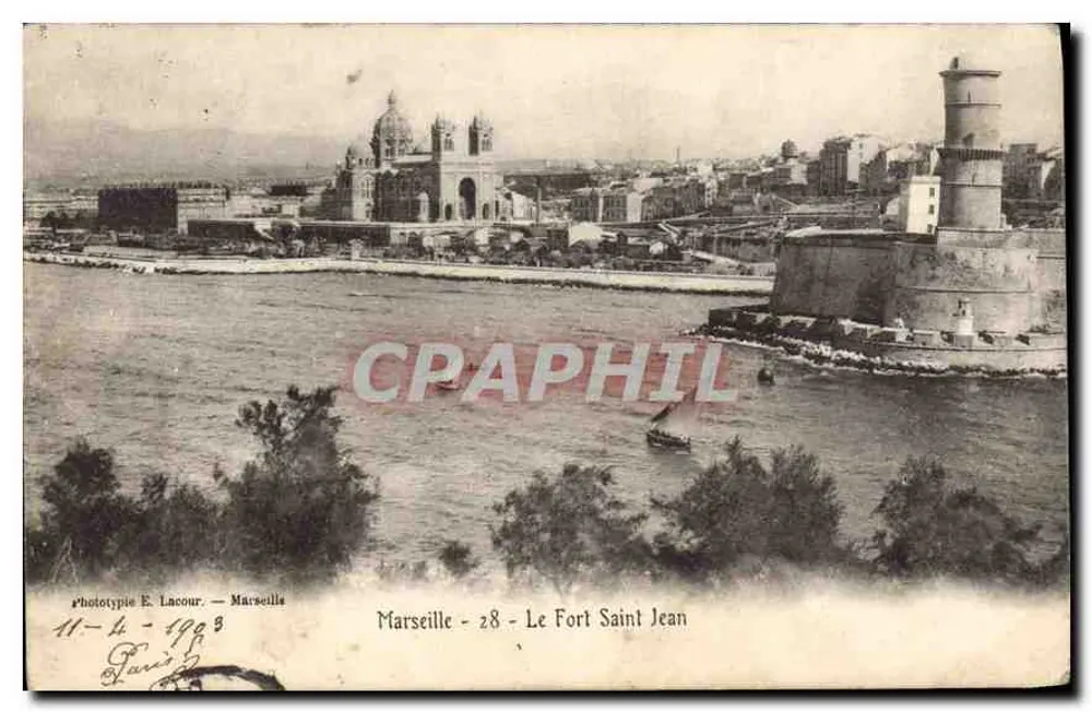 Marseille - O Forte Saint Jean — Fototipia E. Lacour, Marseille, n°28 - Frente