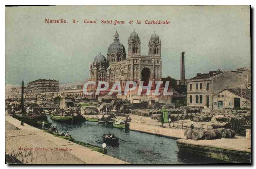 Marseille. 8.- Canal Saint-Jean und die Kathedrale — Magasin Général, Marseille - Vorderseite