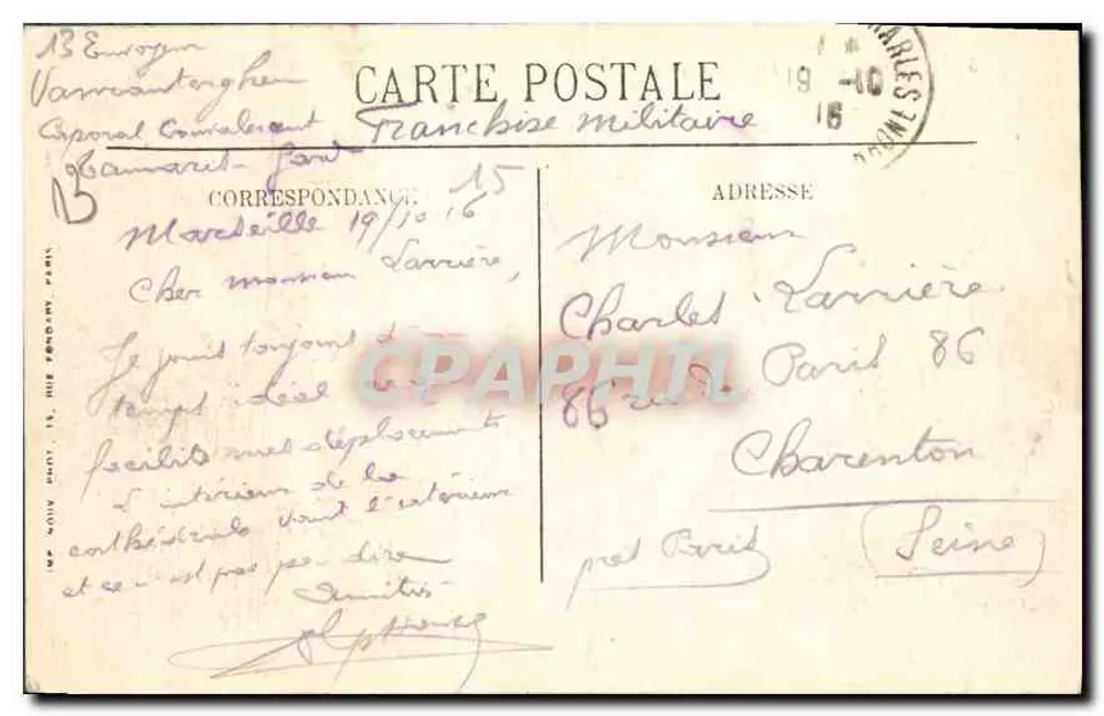Marseille — A Catedral - Verso