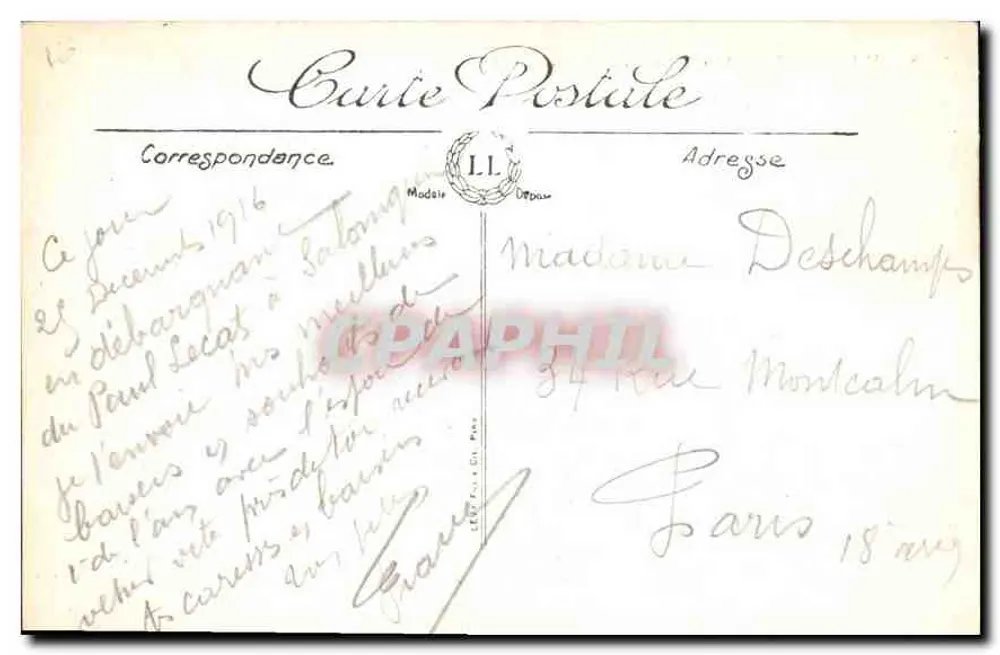 Marselha — Nossa Senhora da Guarda — LL. n°8 - Verso