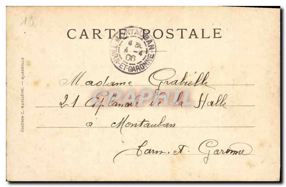 Marseille — A Catedral — Edição C. Marlière, n°12 - Verso