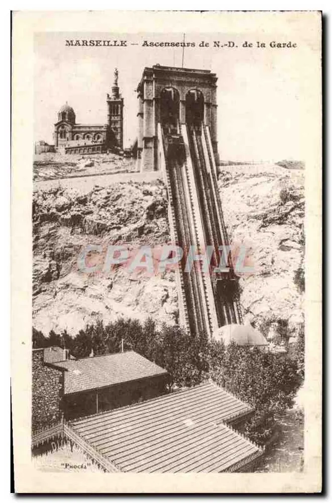 Marselha — Elevadores de N.-D. de la Garde — editor 'Puocca' - Frente