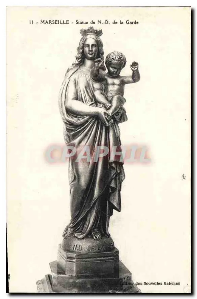 Marseille - Estátua de Nossa Senhora da Guarda — Edição das Novas Galerias, n°11 - Frente