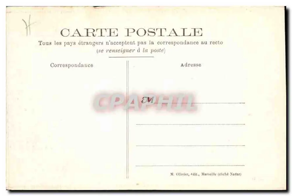 Marseille — A Porta de Alès — editor M. Olivierz, edição (esc. Nadar) - Verso