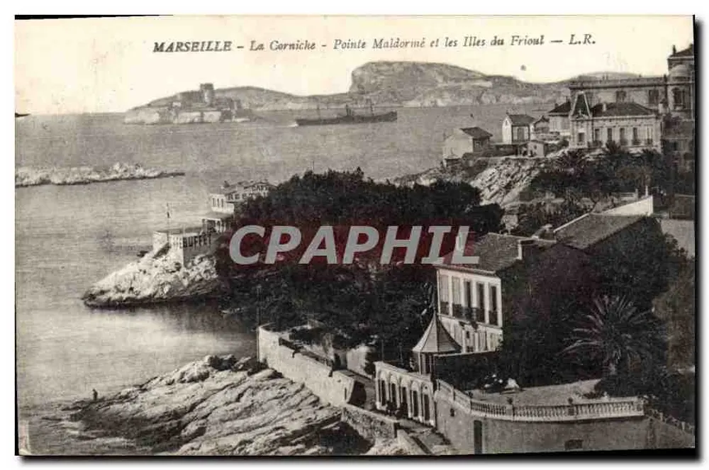 Marseille - Die Corniche - Pointe Maldormé und die Îles du Frioul — L.R. - Vorderseite