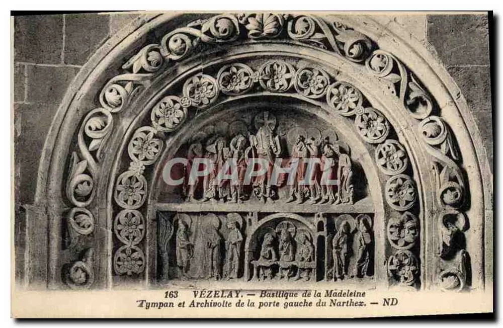 वेजेरे — मैडलिन के बैसिलिका — नर्थेज के बाएं द्वार के टिम्पन और आर्किवोल्ट - आगे