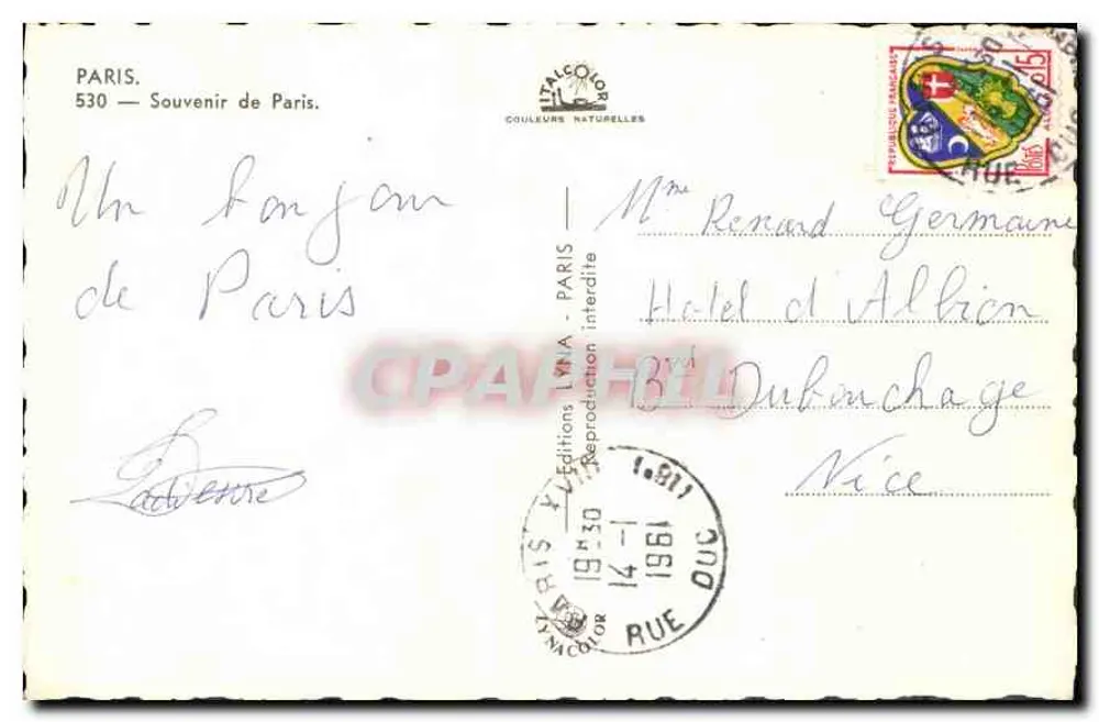 Paris — Souvenir de Paris — Éditions LYNAA - Rückseite