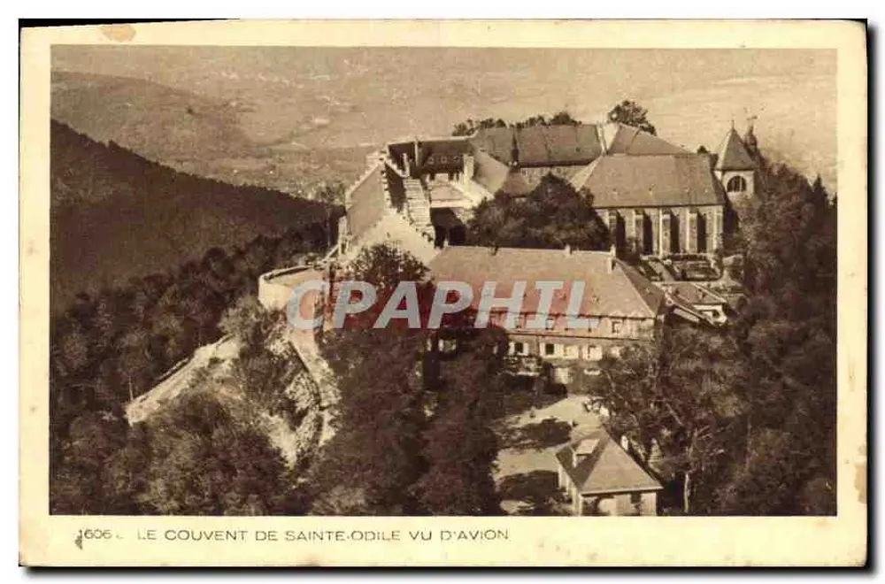 O convento de Santa Odila visto de Avion — Bilhete postal antigo n°1606 — editor BRAUN & Cie, Mulhouse-Dornach - Frente