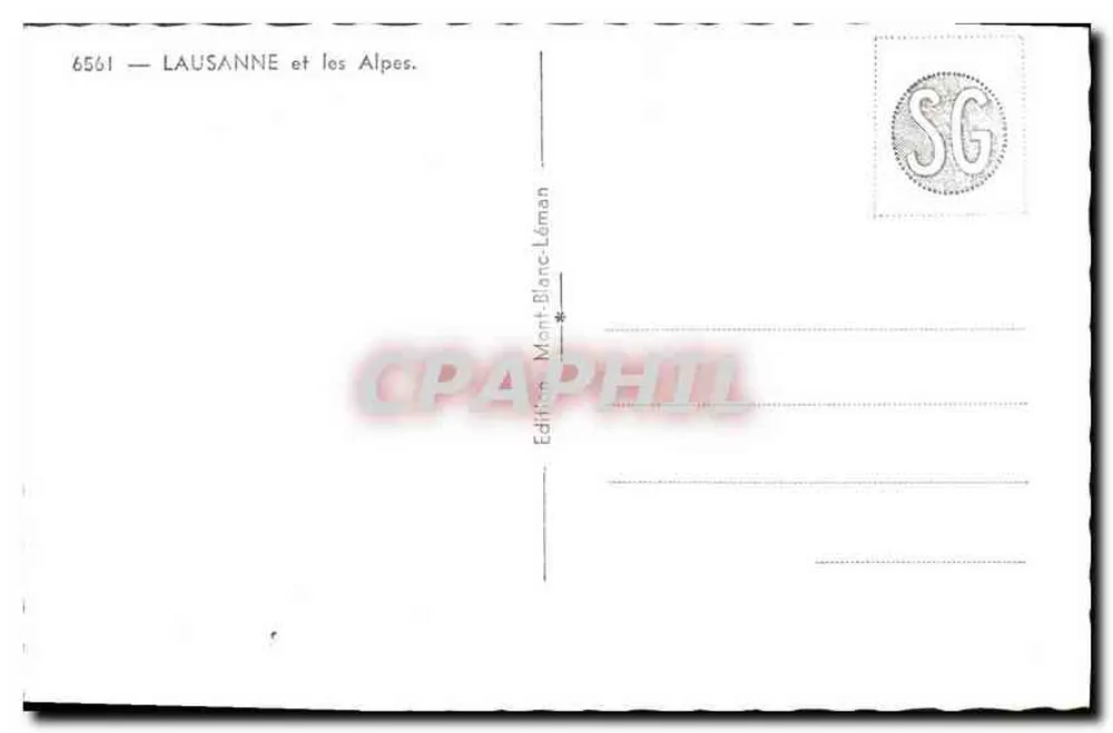 Lausanne en de Alpen — Uitgave Mont-Blanc-Léman n°6561 - Achterkant