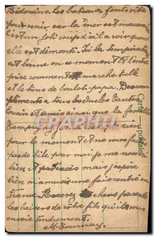 Visão da costa — Bédarieux — editor Graphiphil, número de série não visível - Verso