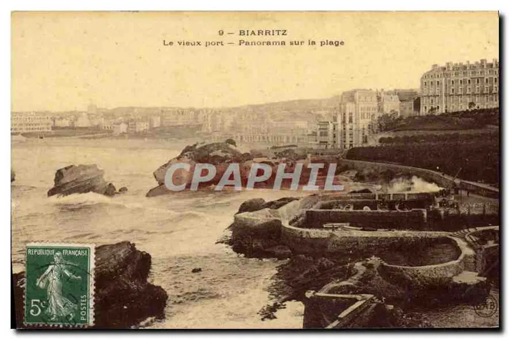 Biarritz — Der alte Hafen — Panorama der Strandpromenade — Biarritz - Vorderseite