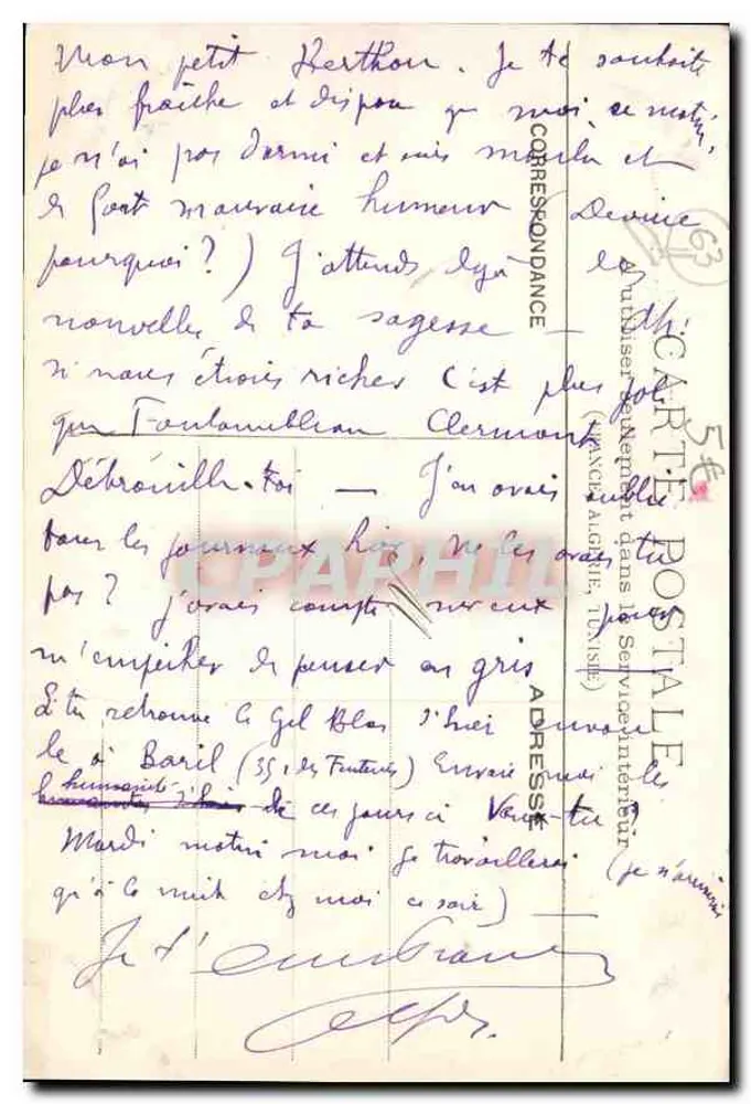 Clermont-Ferrand - Estátua de Blaise Pascal — Garel Alué, Bazar Clermont-Ferrand, N° 50 - Verso