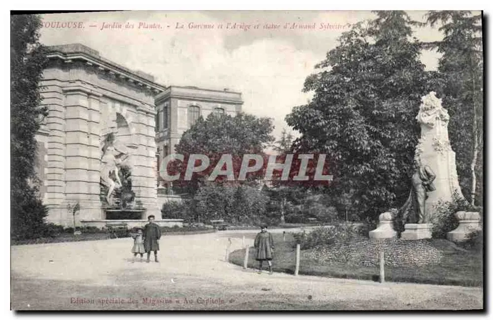 Soulouze — Jardim das Plantas — La Gorinne e a Ardege e estátua de Armand Sylvectre - Frente
