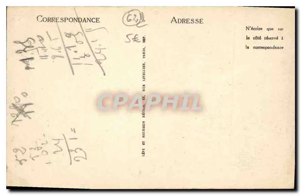 Paris-Plage — Ufer des Meeres, der Garten und die Hotels — LL - Rückseite