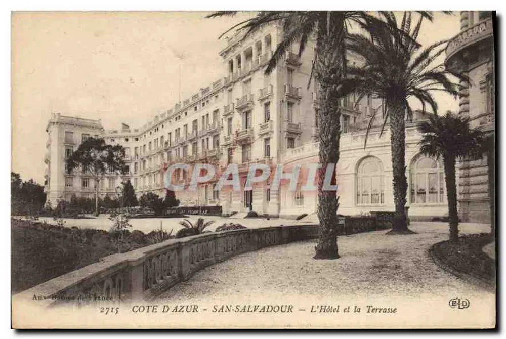 Côte d'Azur - San-Salvadour — Das Hotel und die Terrasse — Verleger A. D. (Nr. 2715) - Vorderseite