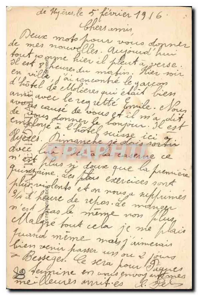 Côte d'Azur - San-Salvadour — Das Hotel und die Terrasse — Verleger A. D. (Nr. 2715) - Rückseite