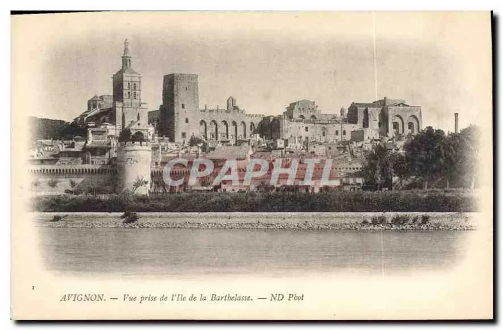 Avignon — Vista tirada da ilha da Barthelasse — ND Phot - Frente