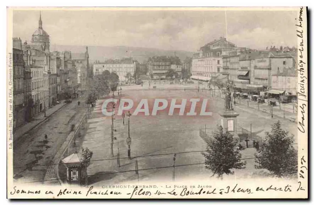 Clérmont-Ferrand — A Place de Jaudin — Lib. Bouvet, 21, rue de 1924 - Frente