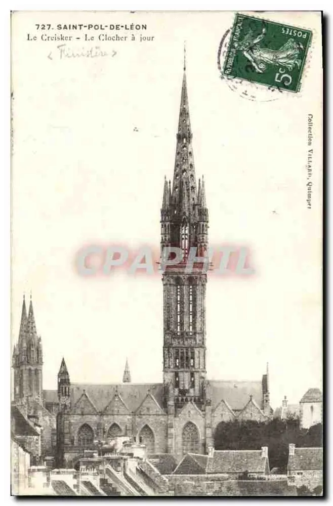 Saint-Pol-de-Léon — Der gotische Turm — Sammlung Villard, Quimper - Vorderseite