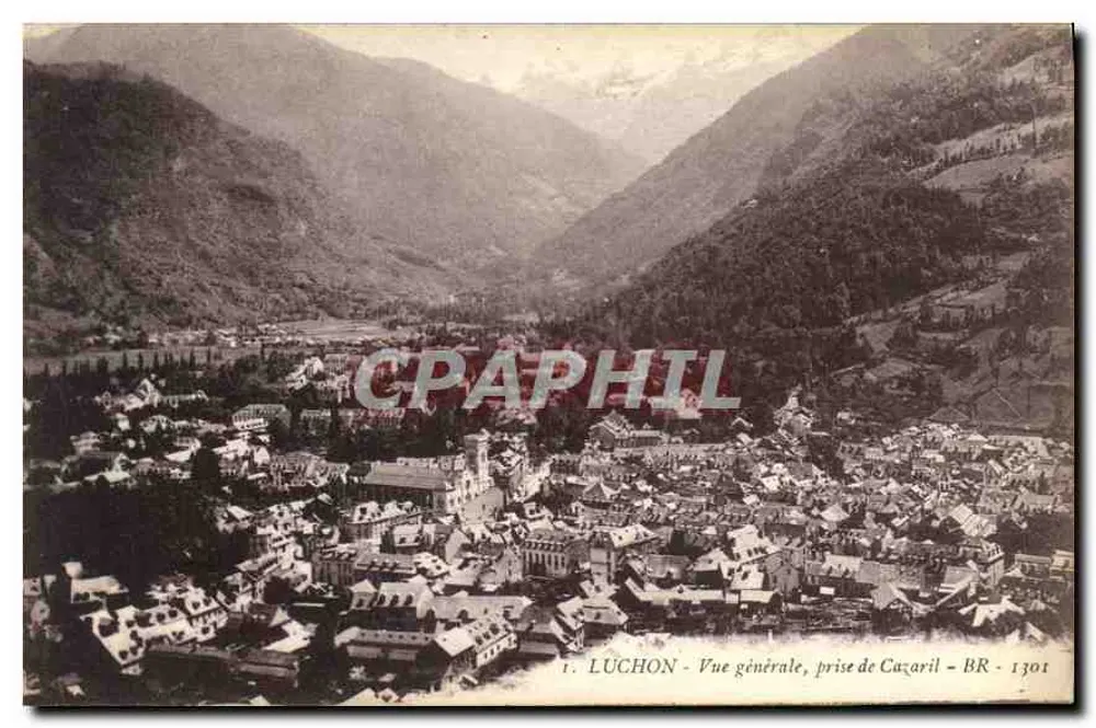 Luchon - Vista general, tomada desde Cuzaril - BR - 1301 - Anverso