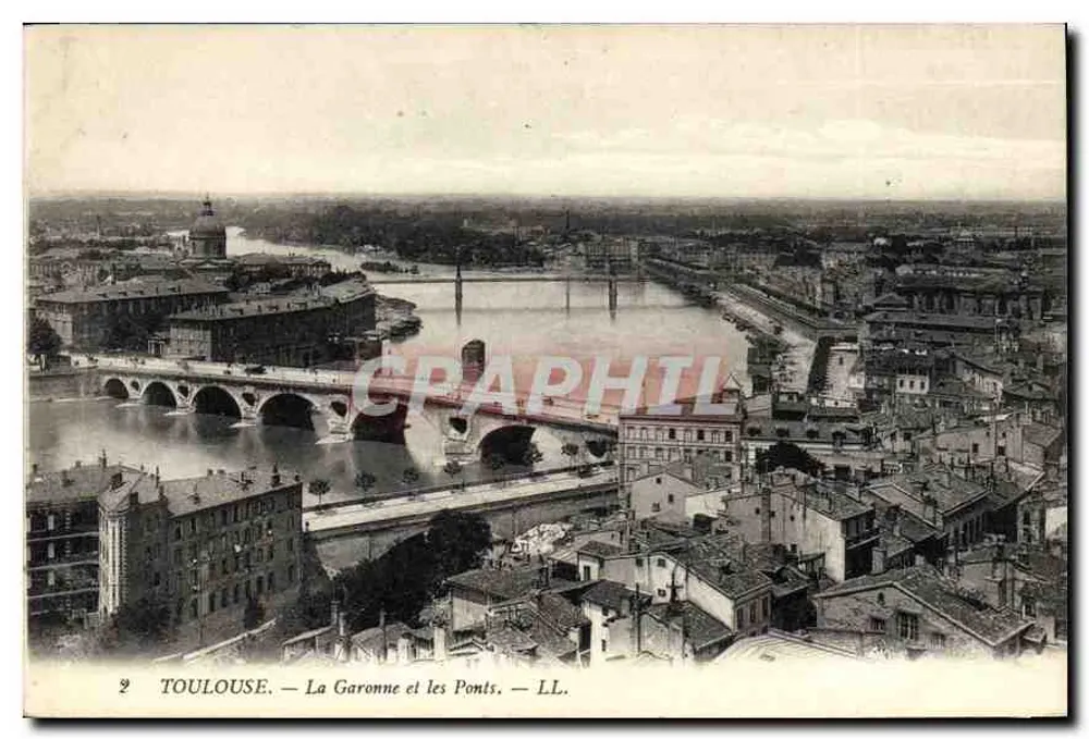 Toulouse — Die Garonne und die Brücken — LL. - Vorderseite