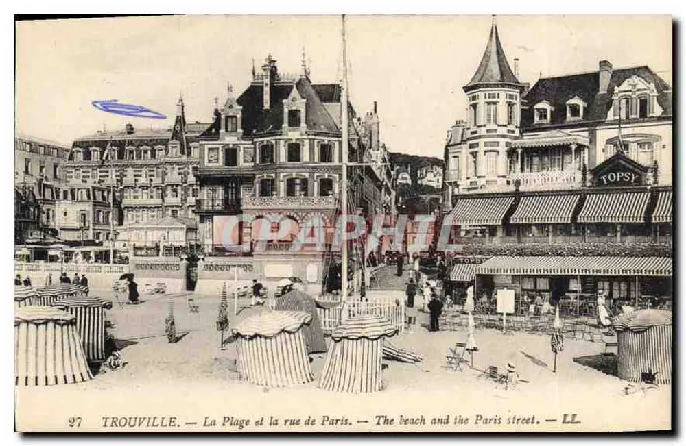 Trouville — Die Strandpromenade und die Rue de Paris — LL - Vorderseite