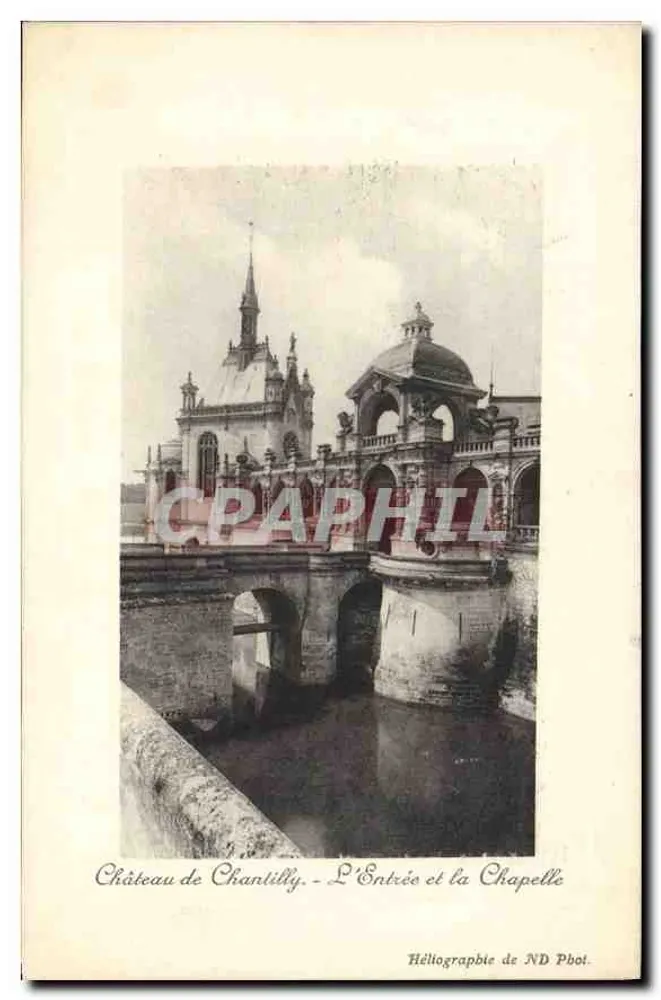 Castelo de Chantilly - A Entrada e a Capela — Héliografia de ND Pbot. - Frente