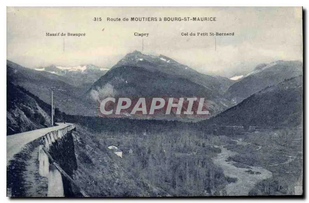 Rodovia de Moutiers a Bourg-St-Maurice — Passo do Petit St-Bernard — Edição Béroud - Frente